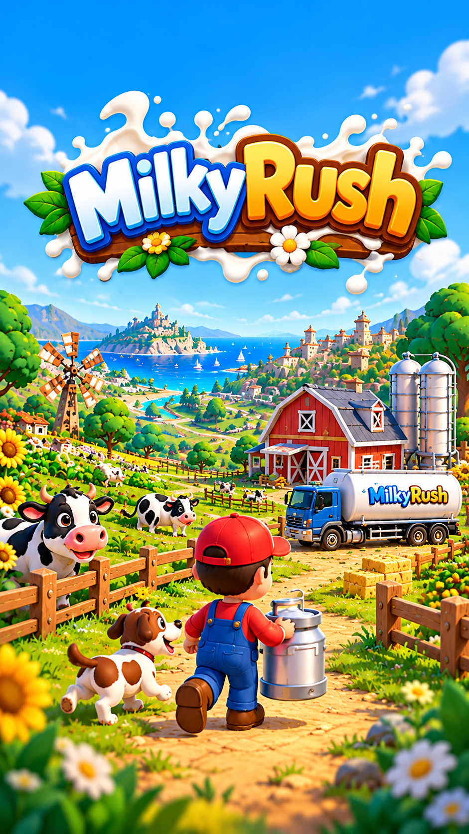 MilkyRush farm island artwork